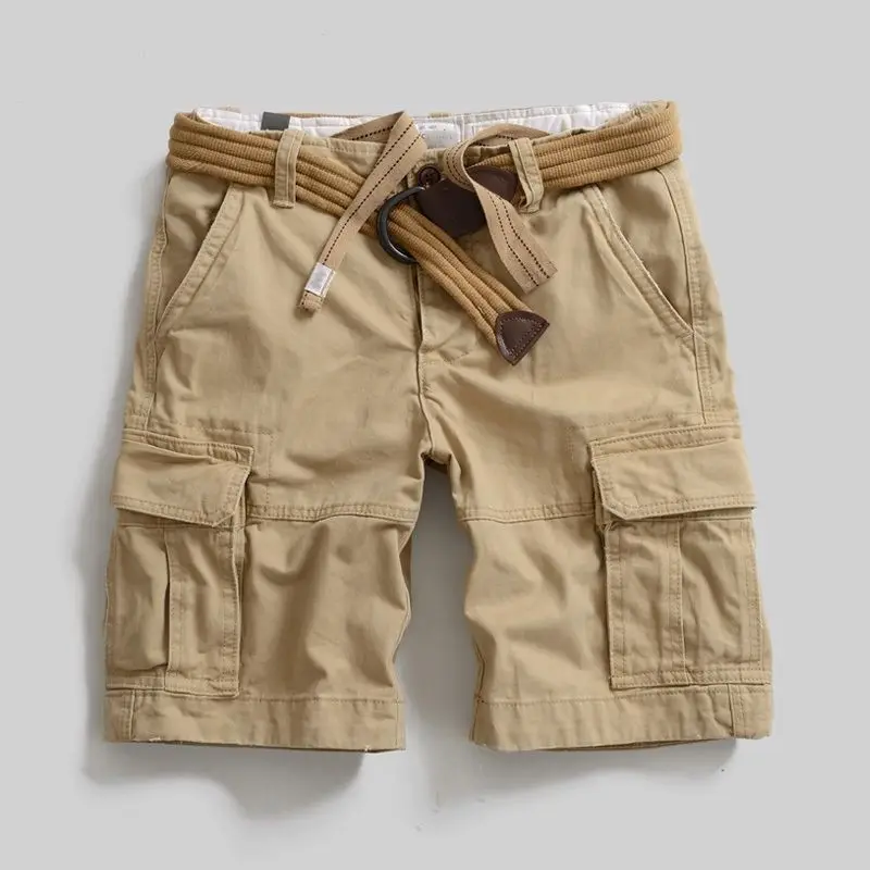 Korean Popular Clothes for Men Shorts Outdoor Sports Tooling Multi-bag Men's Half Pants Summer Pants Straight Cotton Shorts - view 3