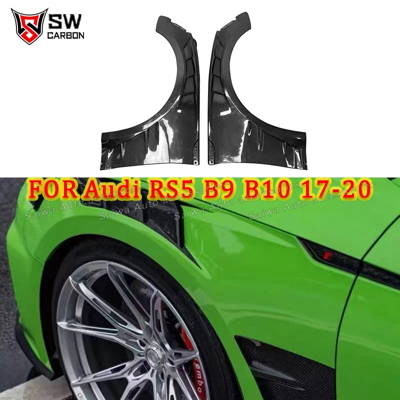 

Переднее боковое крыло из углеродного волокна в стиле AE для Audi RS5 B9 B10, передний бампер автомобиля, крылья, вентиляционное отверстие, брызговик, отделка колесной арки, Bodykit