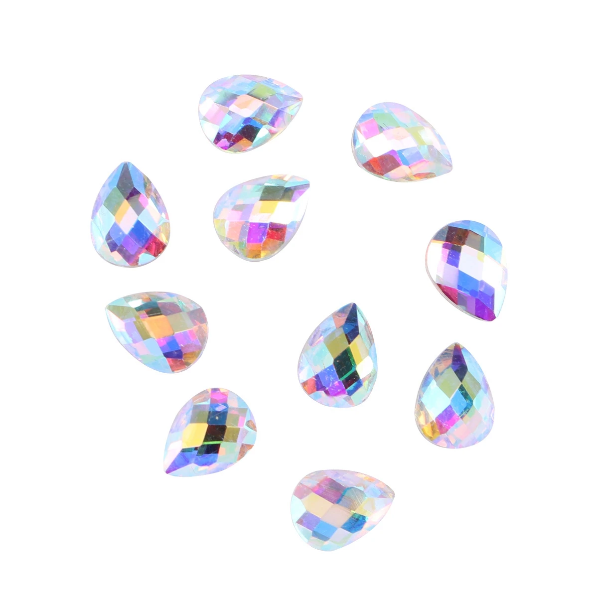 

10 Pcs Nail Rhinestones Shiny Decorations Drop Shape DIY Manicure For Polish False Nails Home Salon Use
