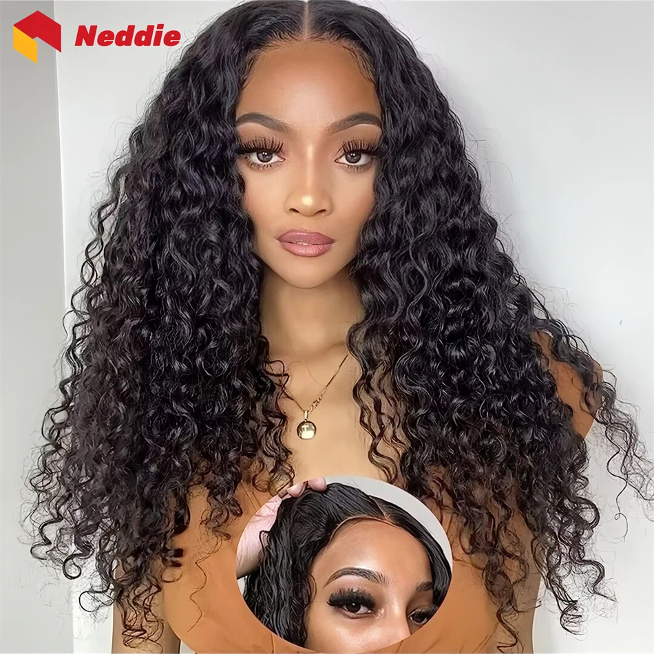 Black Colored 200 Density Preplucked Glueless Hd Lace Front Cheap Wig 100% Brazilian Curly Human Hair Wigs Ready to Wear on Sale