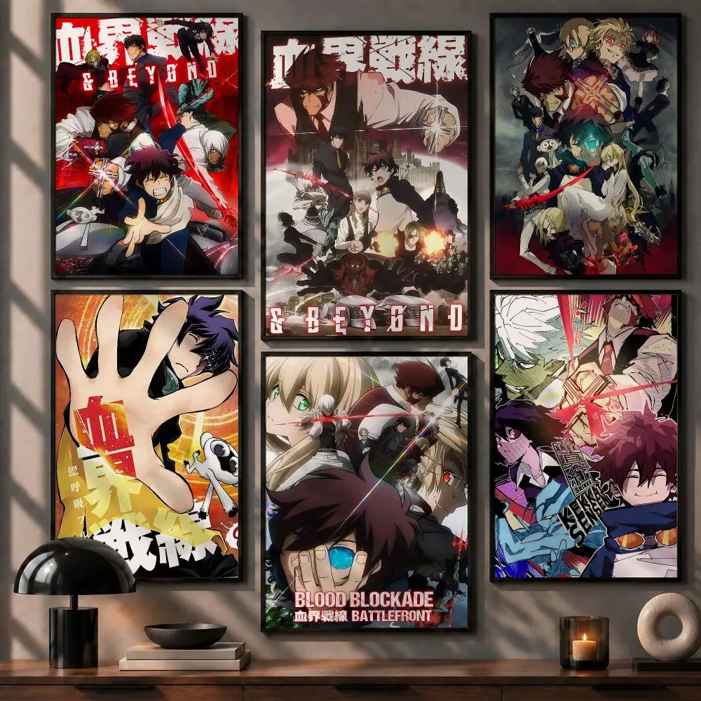 Ultimate Anime Blood Blockade Battlefront Poster No Glue Residue Self-Adhesive Art Poster Wall Decor for Bedroom Living Room
