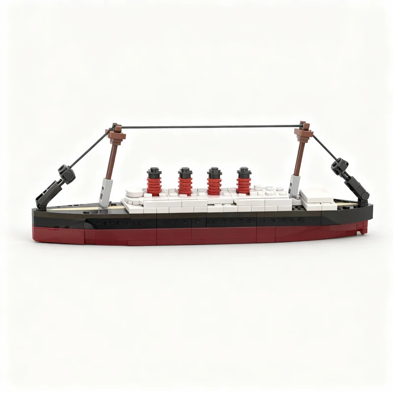 422 Piezas MOC, Modelo Creativo de Grandes Cruceros, Lusitania, Diorama, Bloques de Construcción, Bloques de Ensamblaje, Set de Regalo de Cumpleaños