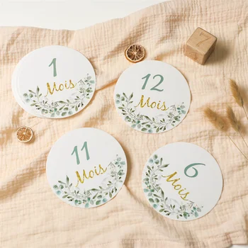 Neugeborenen Fotografie Papier Spanisch Frankreich Englisch Blatt Meilenstein Karte Schießen Requisiten Baby 0 bis 12 Monate Zubehör Baby Geschenke