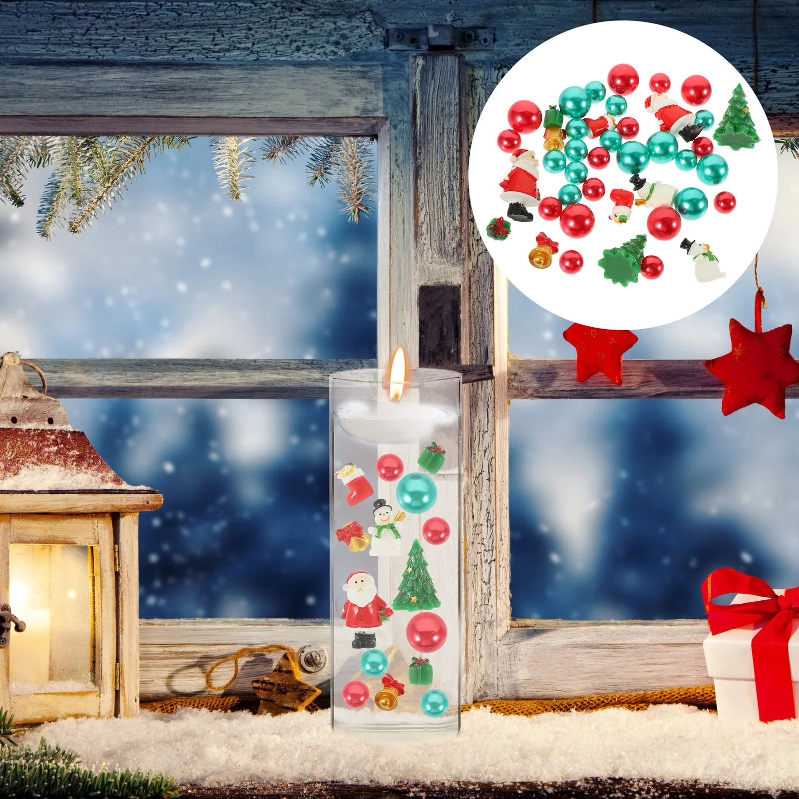 1Set Snowman Pearl Vase Filler Decorative Acrylic Fake Pearls Floating Beads for DIY Vase Decor Wedding Birthday Party