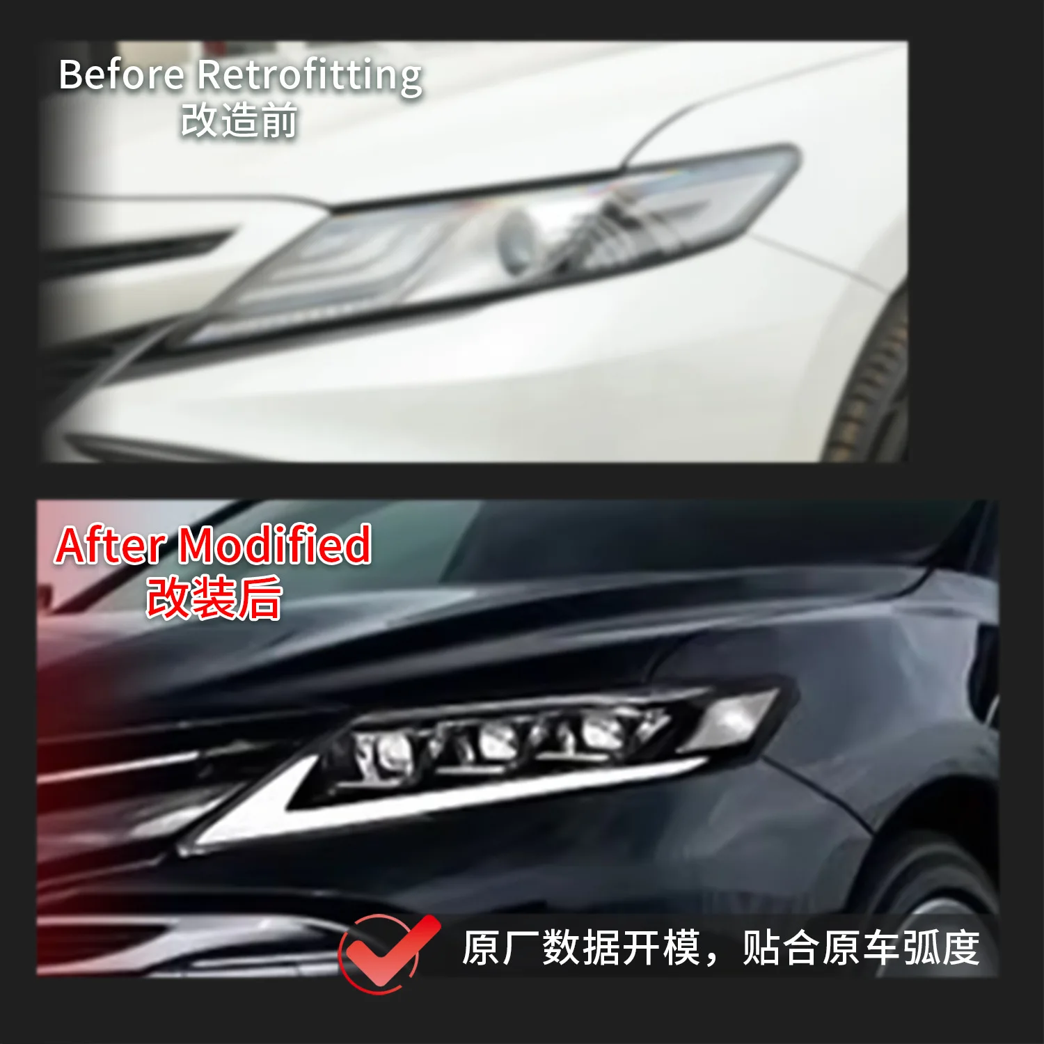 LED Headlight Assembly for Toyota Camry (2018-2023) US Version Daytime Running Light Running Water Turn Signal