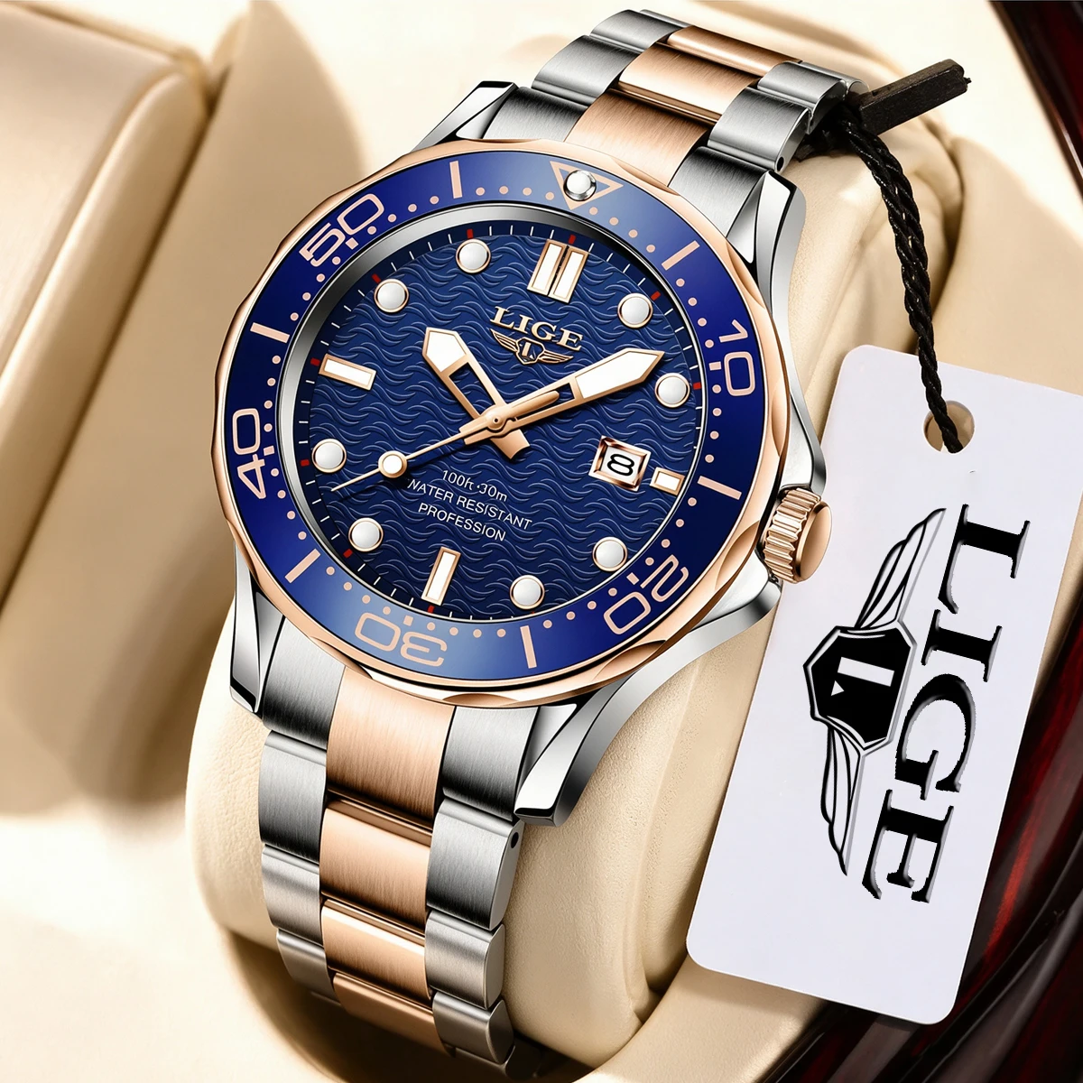LIGE 2026 New Business Mens Watches Top Brand Luxury Dive Watch For Men Waterproof Date Clock Sport Watch Relogio Masculino