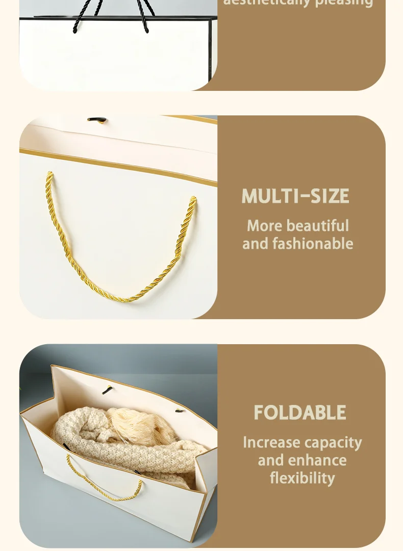 10 Stück Maßgefertigte Hochwertige Kosmetik-Werbegeschenktaschen für Bekleidungsgeschäfte, Unterstützung für individuelles Logo – Detail 4