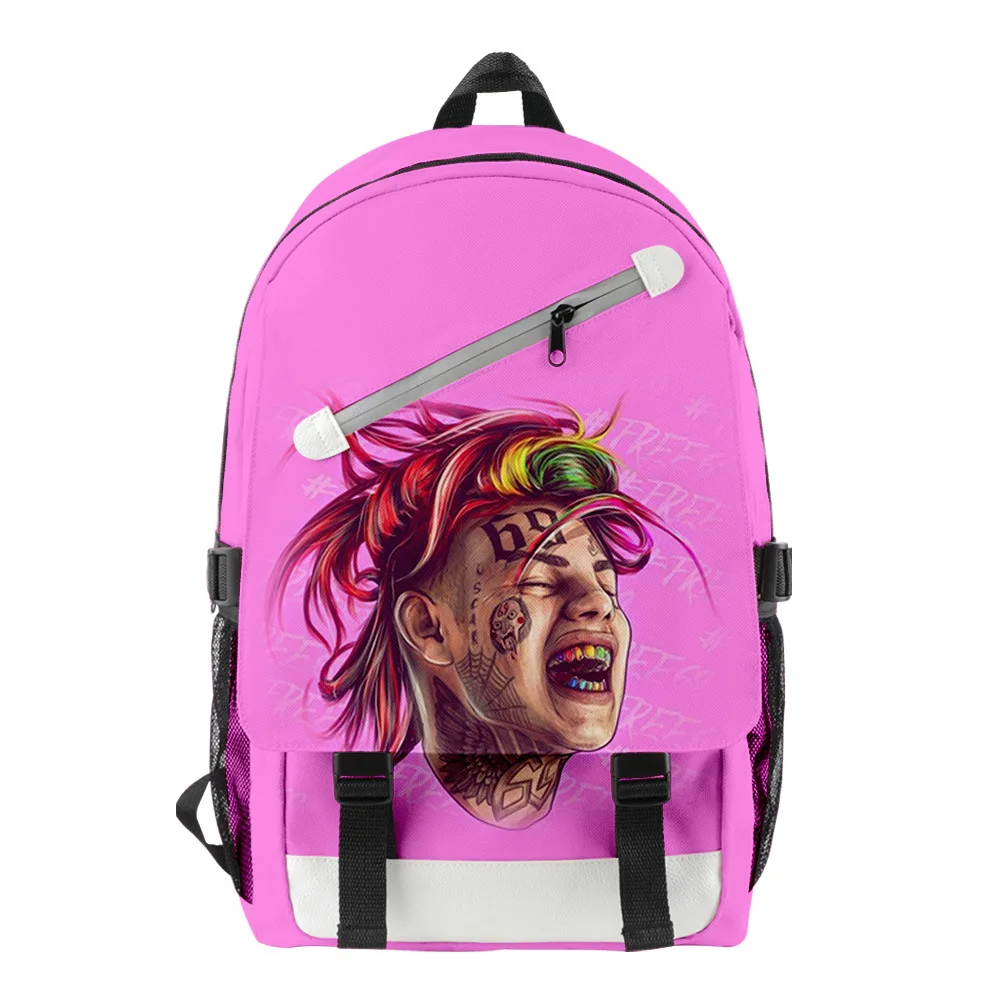 

Harajuku Novelty 6ix9ine Singer Student School Bags Unisex 3D Print Oxford Waterproof Notebook multifunction Travel Backpacks