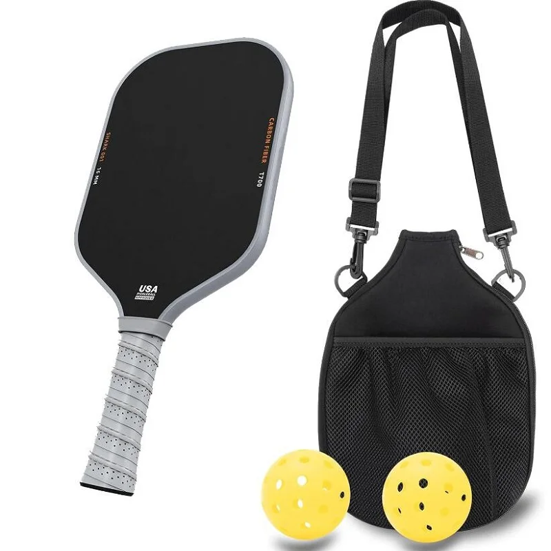 Pickleball Paddle Carbon Surface with High Grit & Spin USAPA Compliant Enhanced Power Sweet Spot T700 Raw Carbon Fiber Paddle