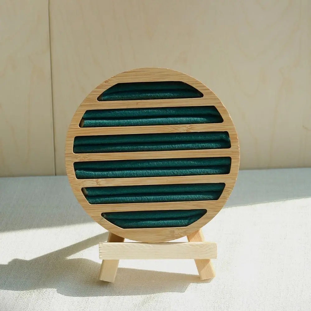 Round Shape Jewelry Display Rack Velvet Lining Necklace Bracelet Ring Earring Holder Display Plate Storage Tray