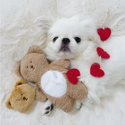 Love Bear Pet Voice Toy Dog Puppy developmental toys Wisdom Hidden Leakage Slow Food Plush Soft Cute Accompany Soothing Sleeping