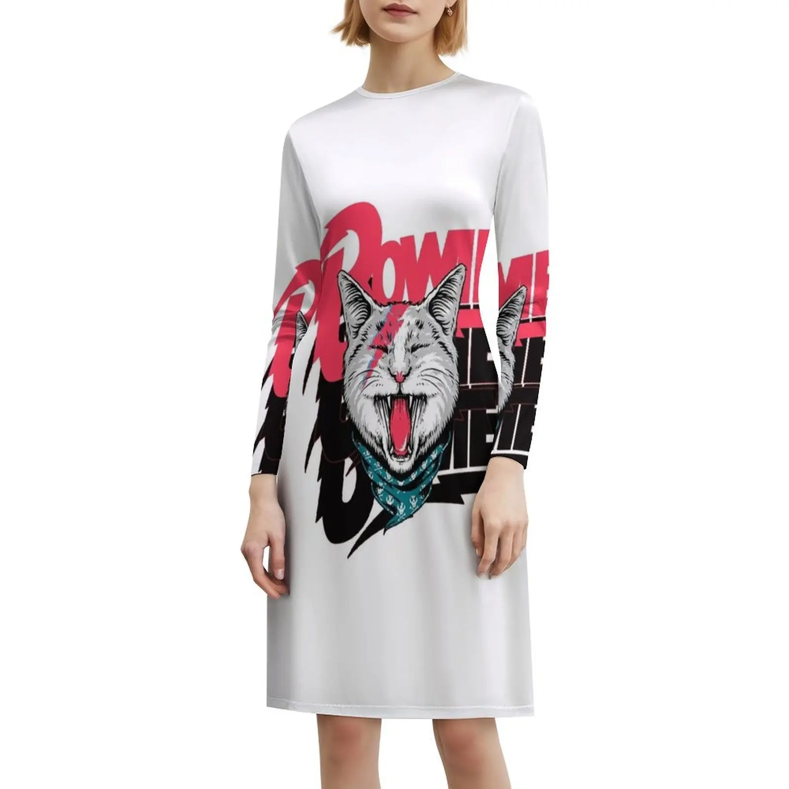 فستان كاجوال على الطراز الكوري على شكل قطة للنساء فساتين مكتب يومية بسيطة للسيدات زيجي يتيح موسيقى الرقص فساتين حفلات توم الرئيسية #6