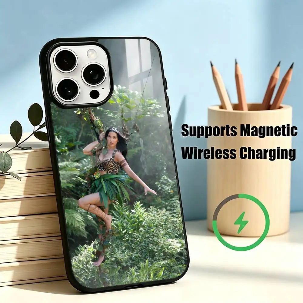 Power Pop Singer Katy Perry Roar Wireless Magnetic Charge Phone Case For iPhone 18,17,16,15,14,13,12,11Plus,Pro,Max