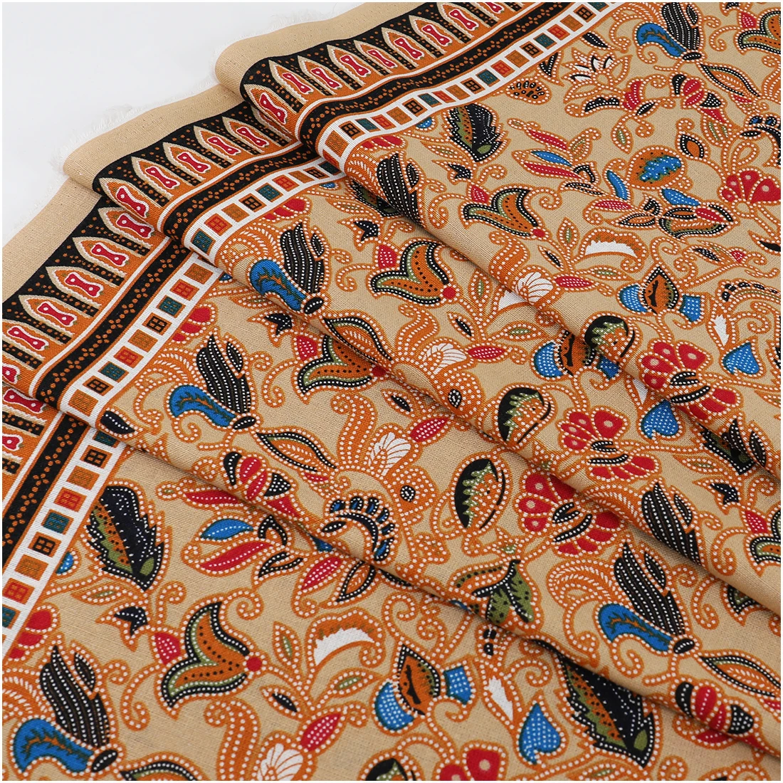 Retro Ethnic Pure Cotton Printed Fabric For Sewing Appareal Bilateral Decoration Cloth DIY Tablecloth Bag Material