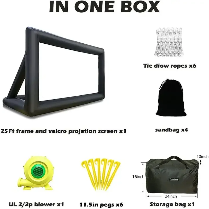 Giant Inflatable Movie Screen for Outdoor Frame 14-30ft Movie Screen รวมเครื่องเป่าลม ใช้ในชุดจัดส่งฟรี