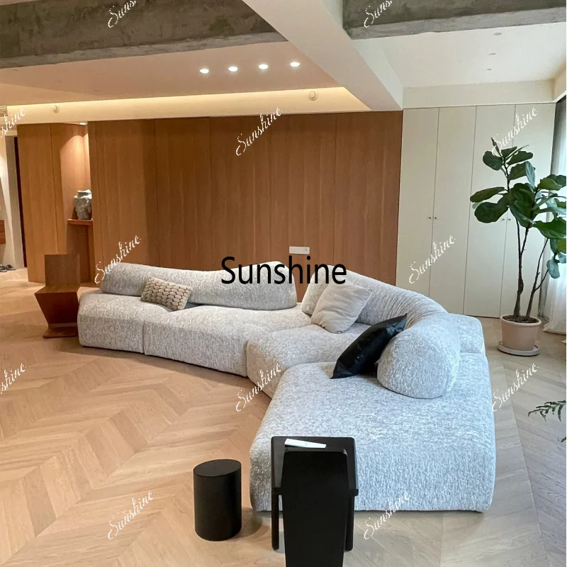 Italian minimalist rock sofa villa large apartment design creative special-shaped module