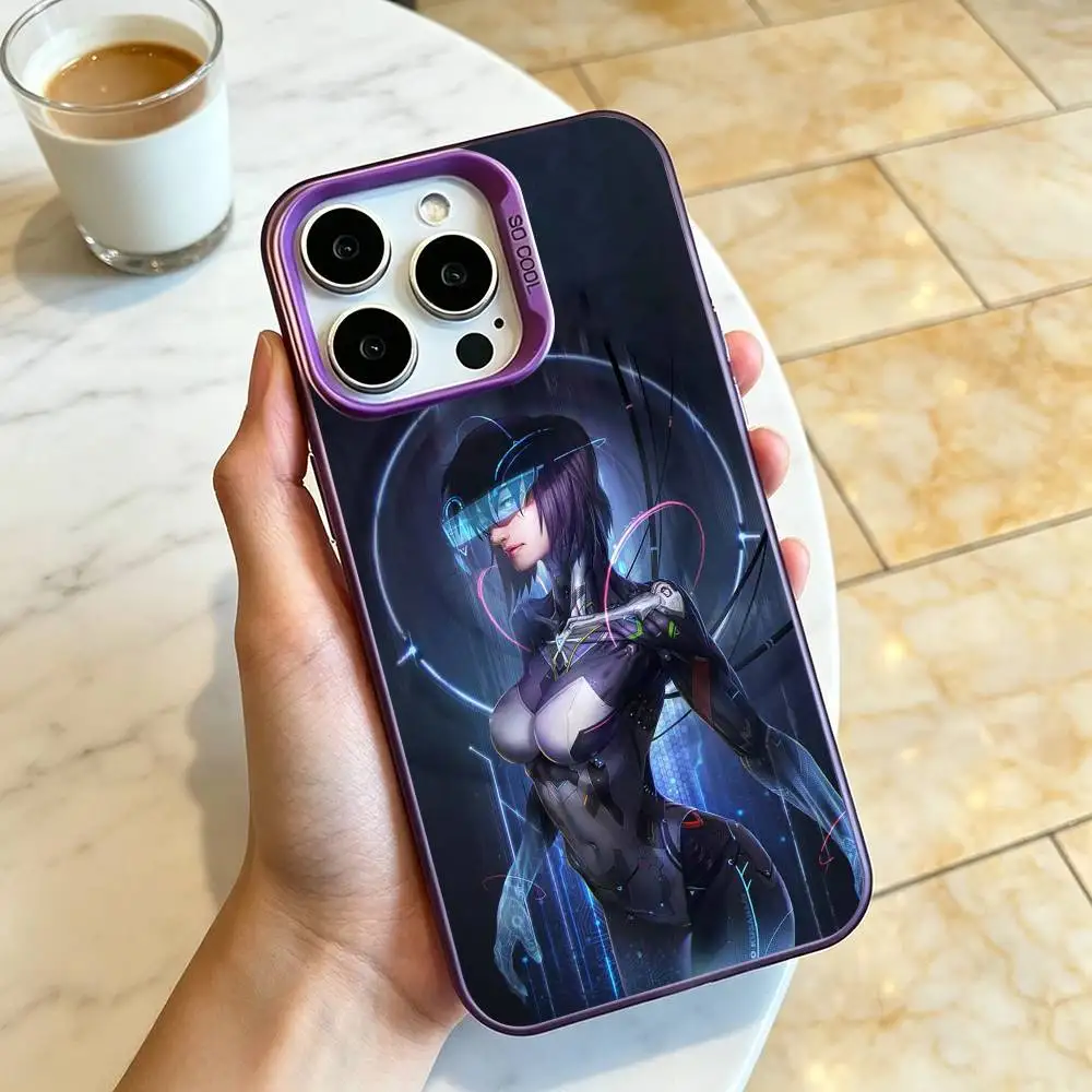 Ghost in the S-Shell Anime  Phone Case For iPhone 17,16,15,14,13,12,11 Plus,Pro Max,XS,Colorful Silver Black