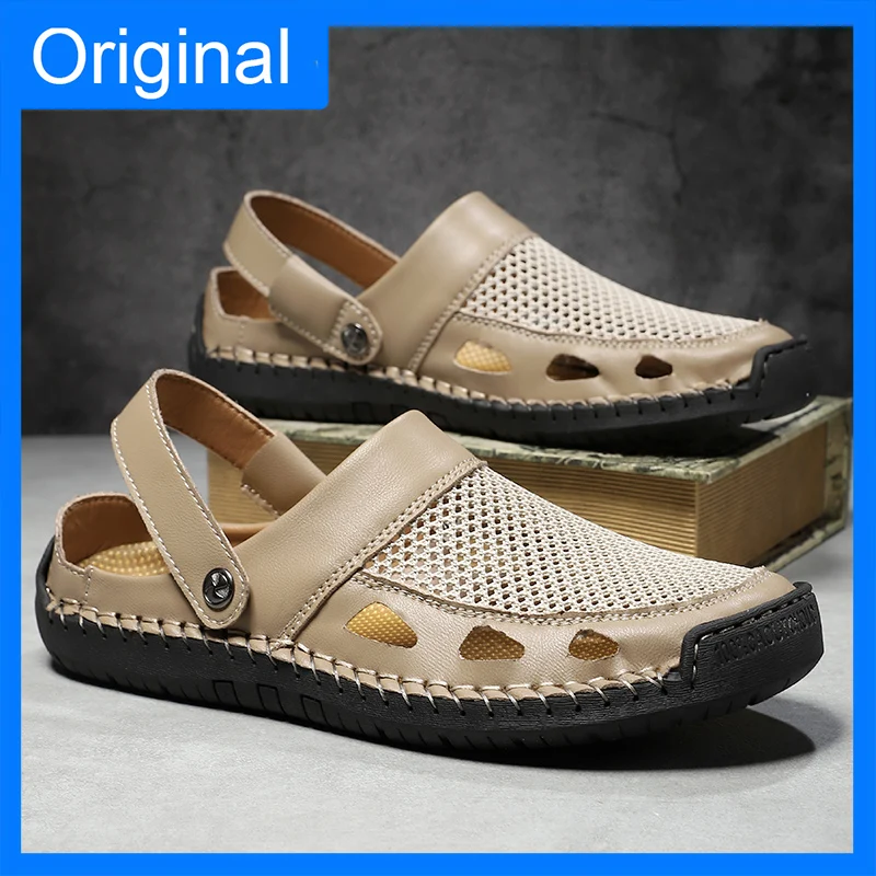 

Men Slippers 2026 New Fashion Breathable Casual Mesh Sandals Outdoor Beach Comfortable Soft Flat Daily Slippers for Teenager