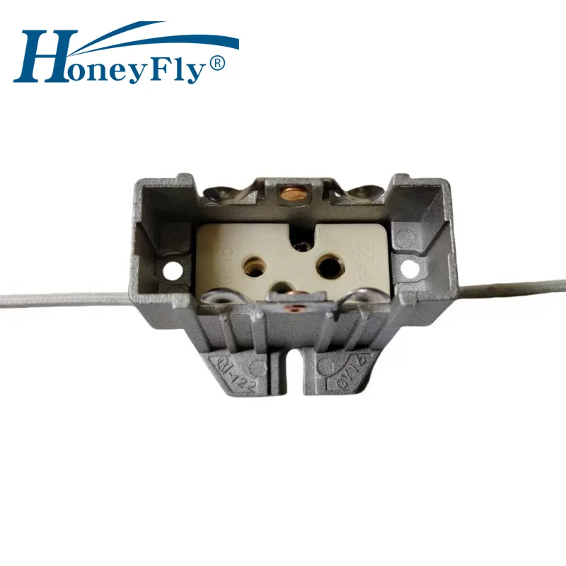 

HoneyFly GY16 Lamp Holder 250V 10A Socket Ceramic Die-casting Aluminum Connector Bulb Base Adapter Lighting Accessories