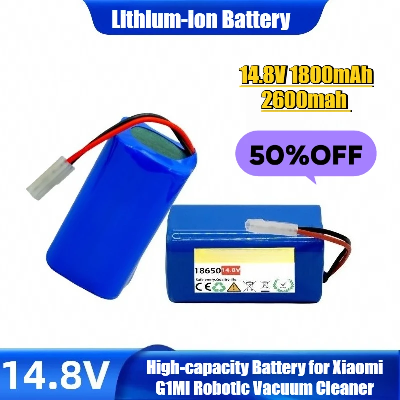 14.8V 1800mAh 2600mah Lithium-ion Battery High-capacity Battery for Xiaomi G1MI Robotic Vacuum Cleaner