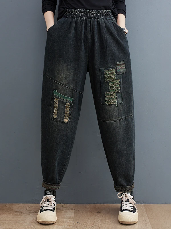 

Винтажные женские джинсы с высокой талией, хлопковые, эластичные, рваные, в стиле Dad, облегающие, для весны и осени, износостойкие, повседневные, модные