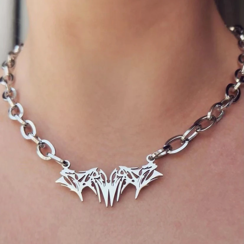 WZNB 3Pcs Stainless Steel Bat Charms Animal Double Hole Pendants For DIY Jewelry Making Earrings Necklaces Accessories Wholesale