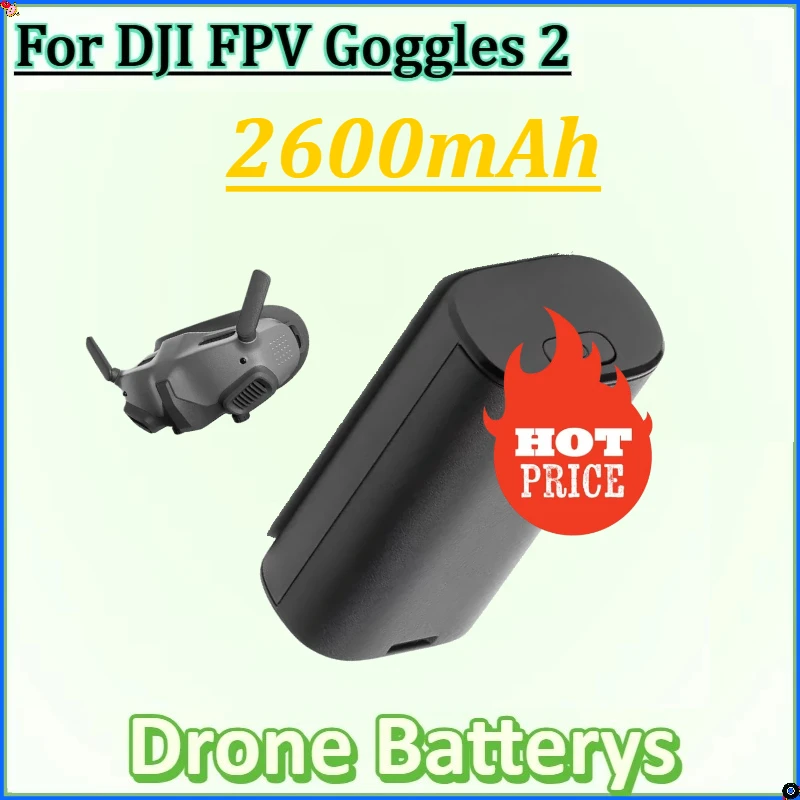 

New for DJI FPV Goggles 2 Battery Compatible Goggles 2 FPV Flight Glasses V2 Accessories Drone Batteries 7-9V 2600mAh