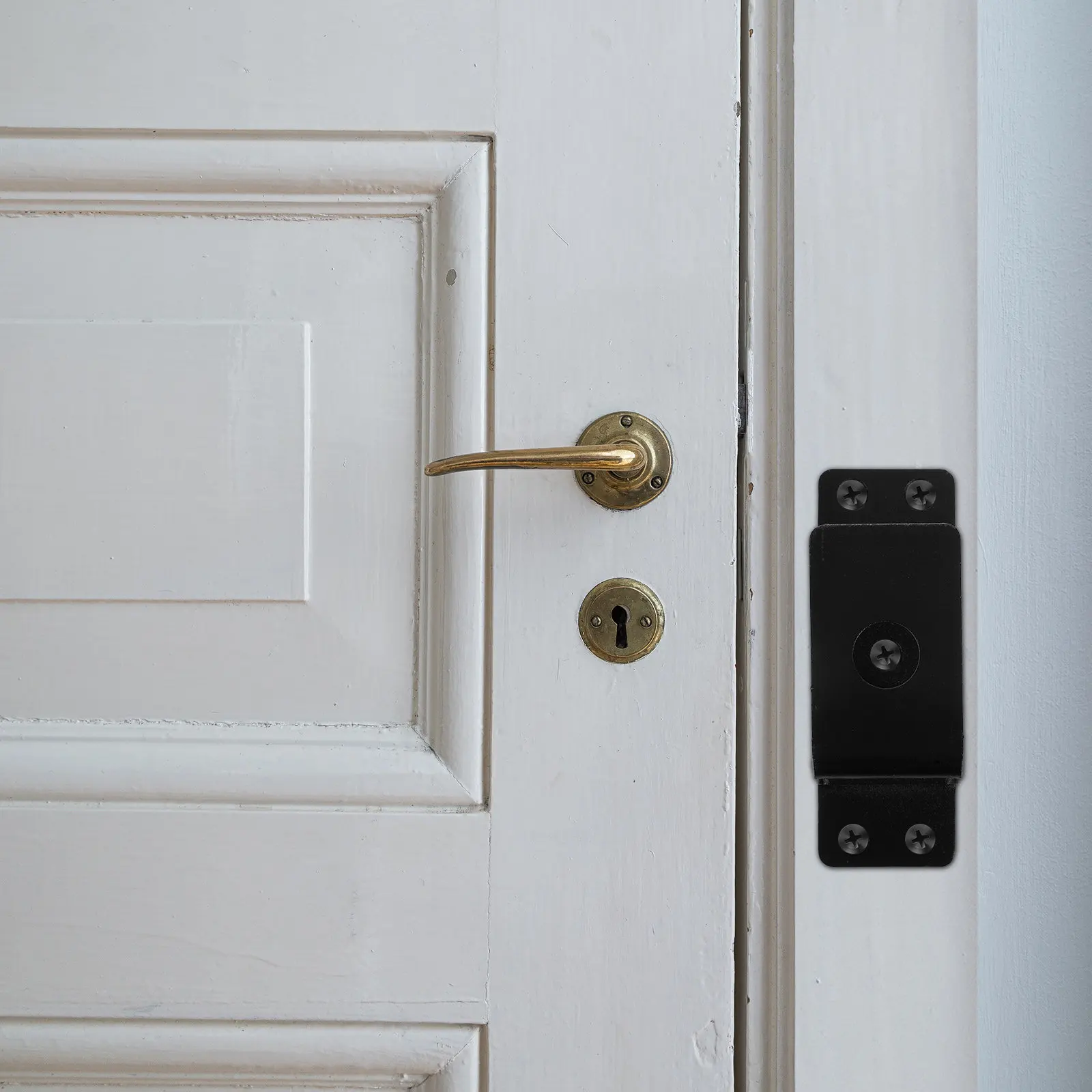 

1Set Heavy Duty Door Latch Bar Bracket Secure Door Barricade for Home Apartment Garage Metal U Shaped Holder Stopper Brace