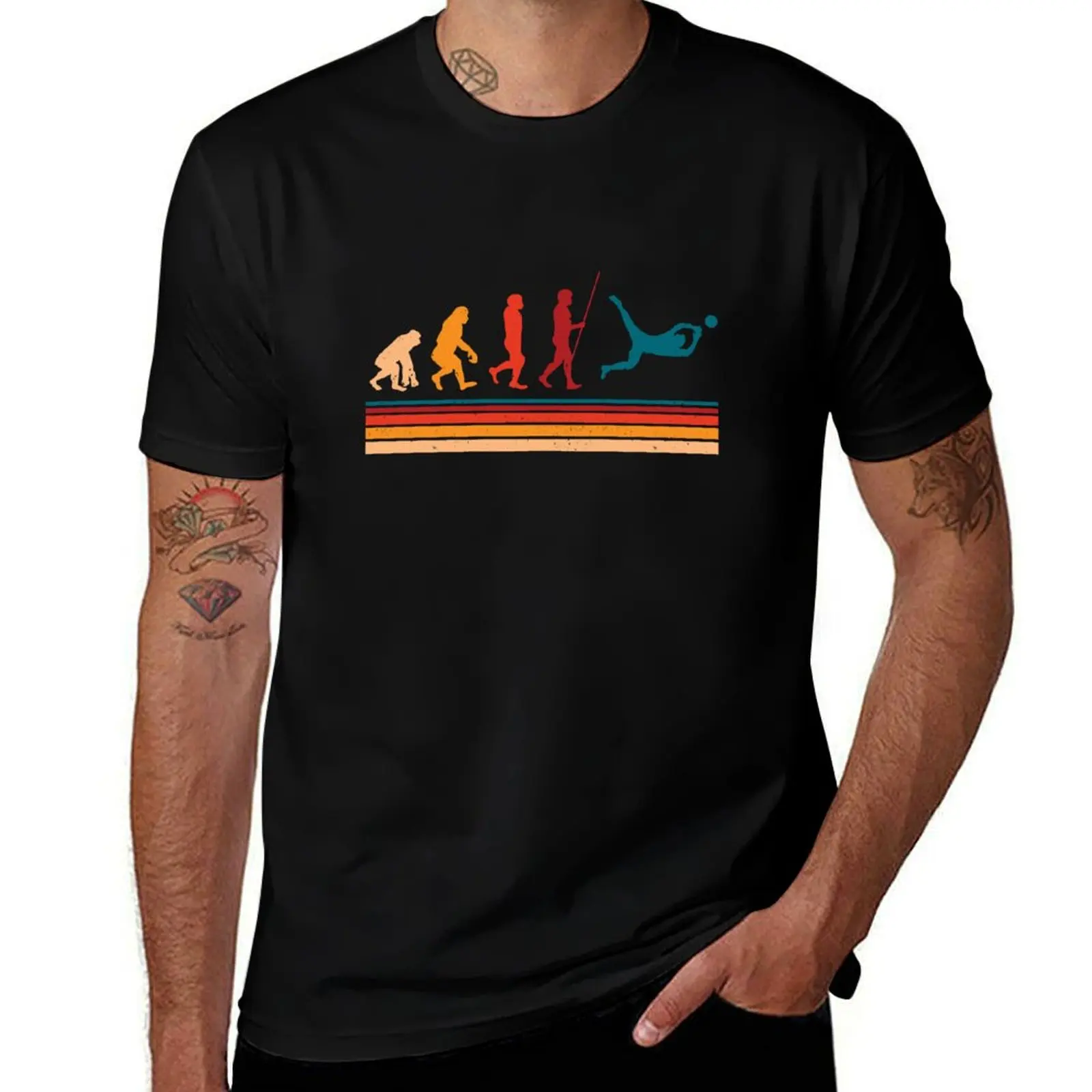 

Football Goalkeeper Jersey Soccer Evolution Keeper T-Shirt graphic tee shirt funny shirt cotton T-shirt men