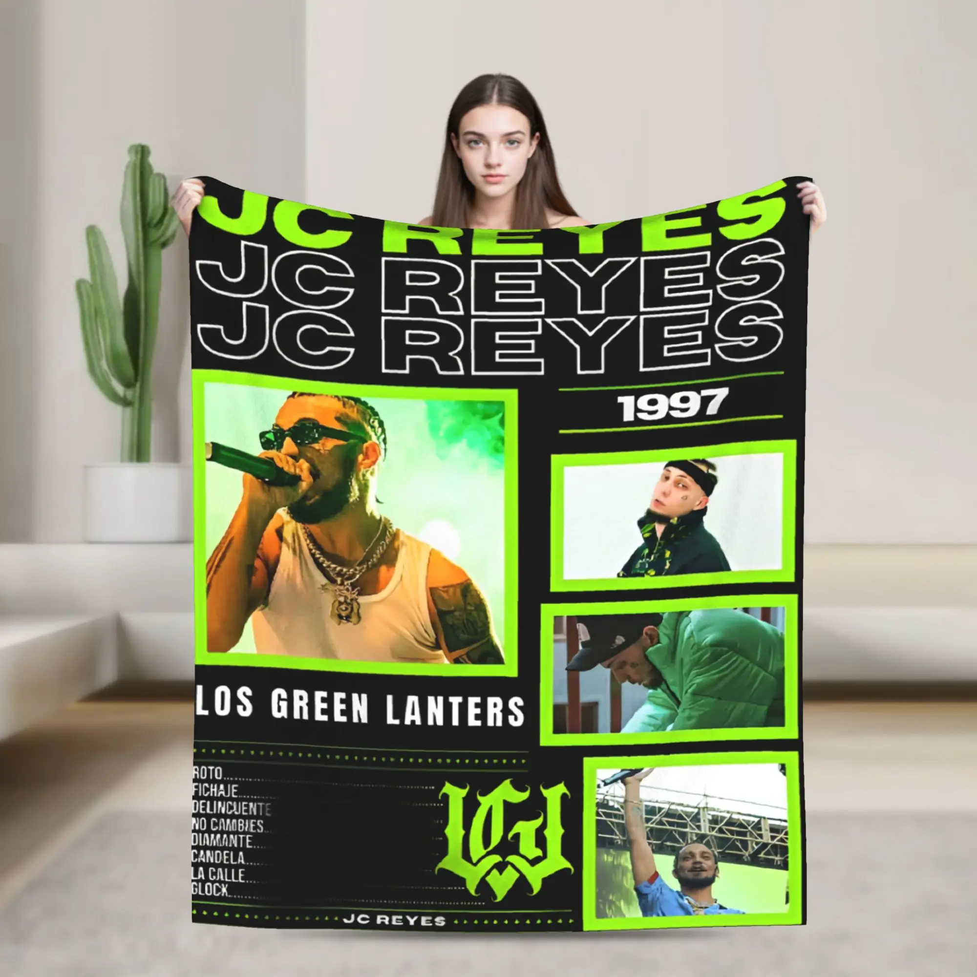 Jc Reyes Rapper Tour Throw Blanket for Couch Fuzzy Soft Plush Blanket 50x60 Inches Multiple Sizes Bedspreads for All Seasons