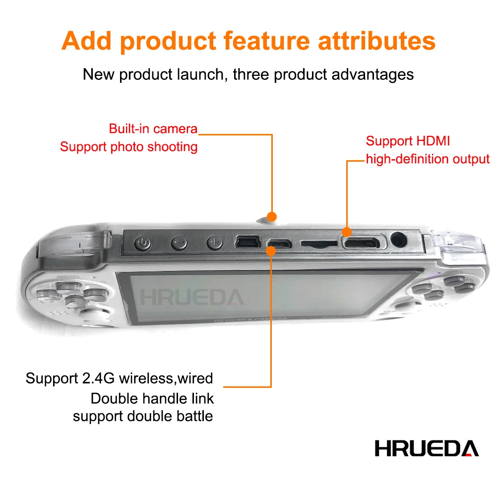 8GB لعبة فيديو وحدة التحكم كاميرا صغيرة محمولة 4.3 شاشة ملونة مقاس بوصة يده لعبة لاعب المزدوج جويستيك وحدات التحكم بالألعاب 10000 + ألعاب