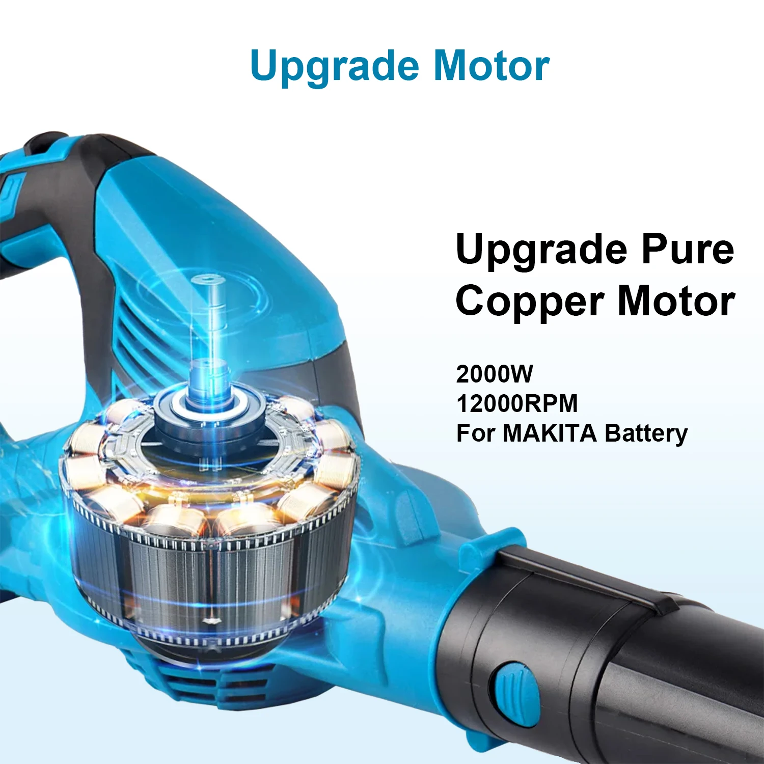 Hoge Krachtige Draadloze Elektrische Luchtblazer Handheld Blaaszuigkracht 2 In1 Reinigingstool Voor Blad/Sneeuw/Stof Voor Makita 18V Batterij