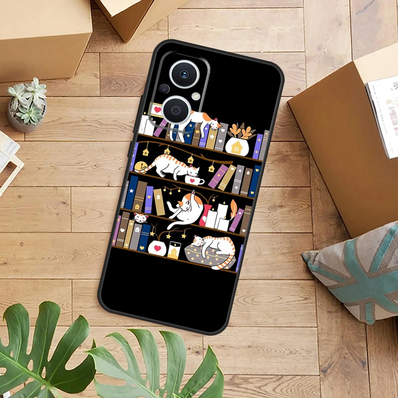 Library Magic cats Kitten Case For OPPO Find X5 X6 Pro X2 X3 Neo Lite OPPO Reno 10 Pro 8T 5Z 4Z 4 6 7 8 5 Lite Cover