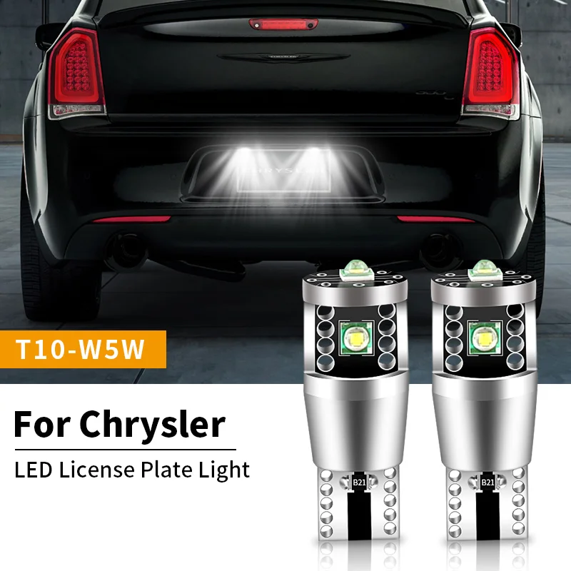 2pcs LED License Plate Light Bulb Lamp Canbus W5W T10 2825 For Chrysler 300C 2004-2012 300M PT Cruiser Sebring Voyager Crossfire