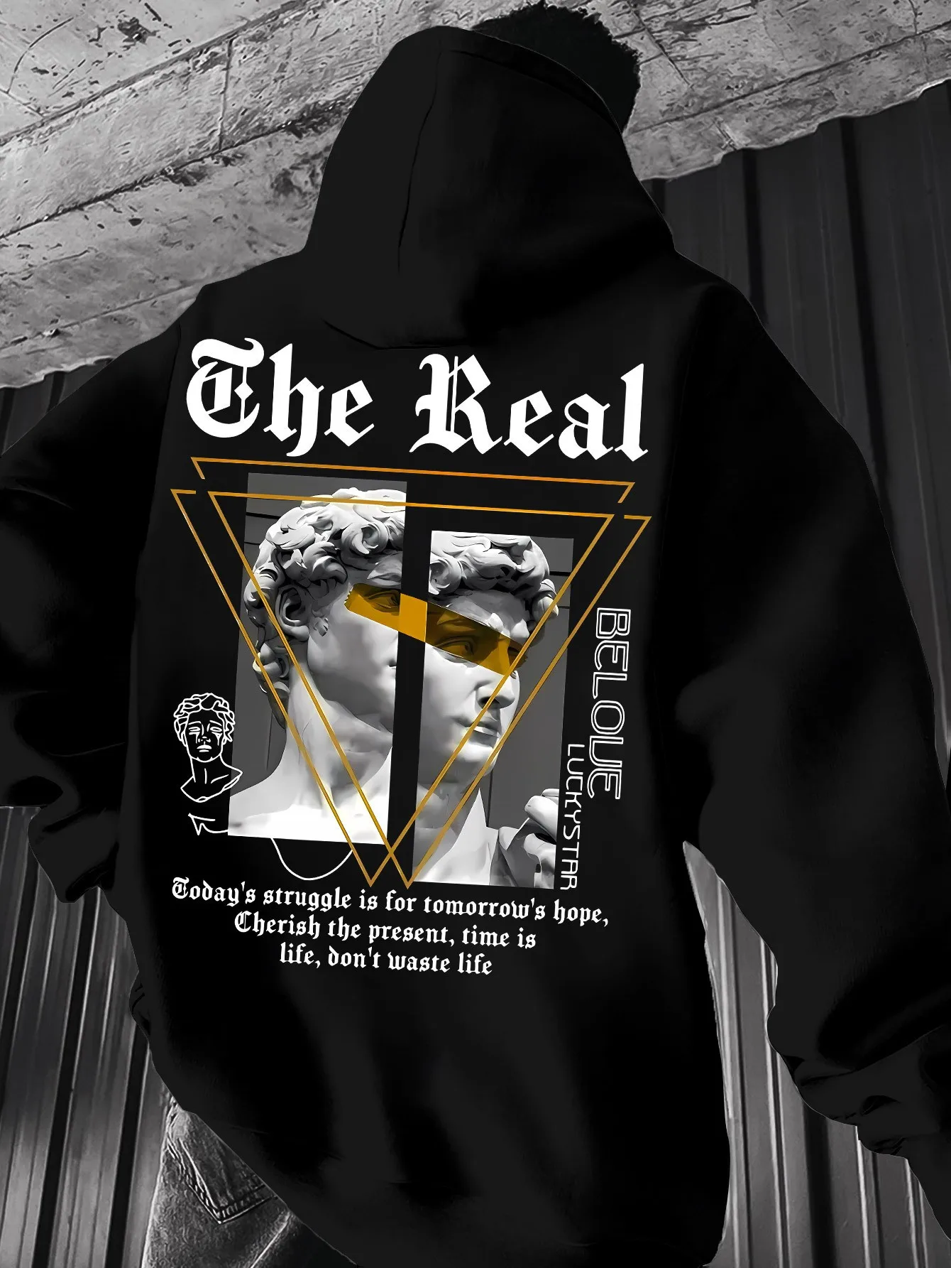 2026 Autumn/Winter New Style Street Casual Simple Fashion Comfortable 3D Statue Pattern Printed Men's Hooded Sweatshirt