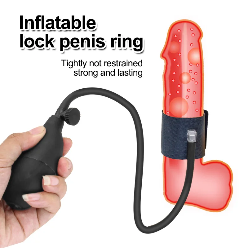 Anillo inflable para pene para hombres, juguetes para adultos, tienda sexual Gay, retardante de eyaculación, erección, Bondage, bola, camilla, nuevo