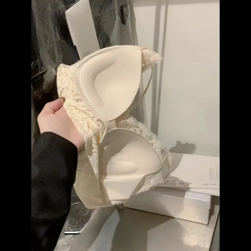

French Lace Camisole Women's Top with Chest Pad Thin Beautiful Back One-piece Outer Wear Underwear Bra
