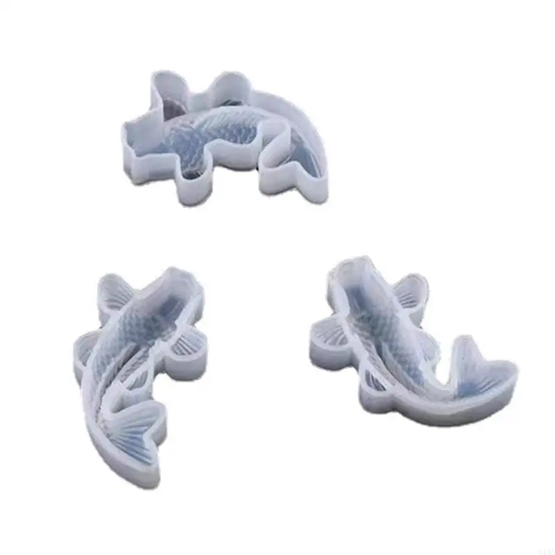 91AF 3 Pcs Mirror Three-dimensional Ornaments UV Crystal Epoxy Mold Soap Wax Plaster Resin Silicone Mould DIY