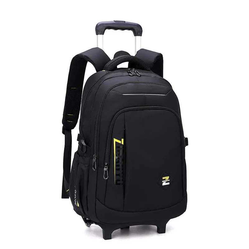 with 2/6 Wheels Junior High School Rolling Backpacks for Boys Wheeled Bag Trolley School Bags Travel Luggage Kids Bookbag mochil