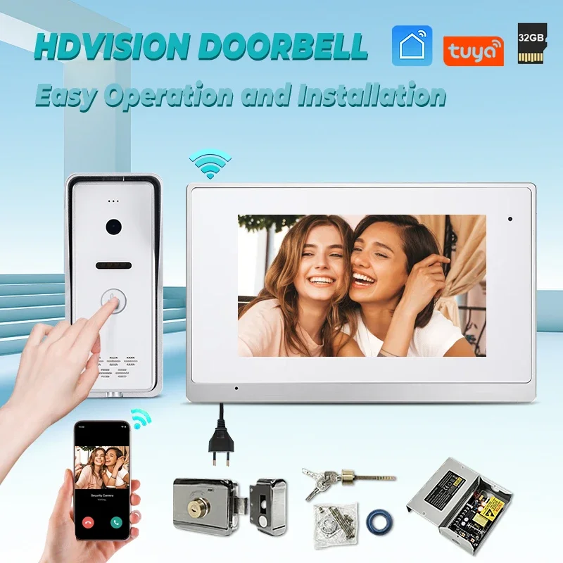 

Factory Supply Wifi Tuya and Wired Detectors best door ip based video intercom station system for home door entry