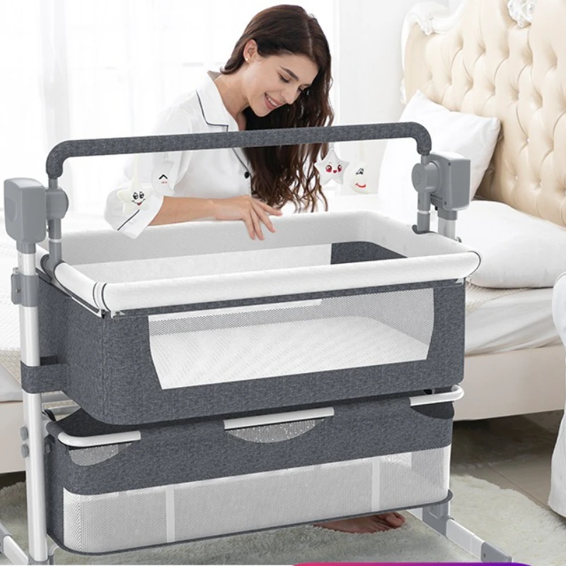 Kursi Goyang Ayunan Elektrik Multifungsi Bayi Lintas Batas Keranjang Tidur Tempat Tidur Samping Tempat Tidur Bayi Cerdas Baru Lahir