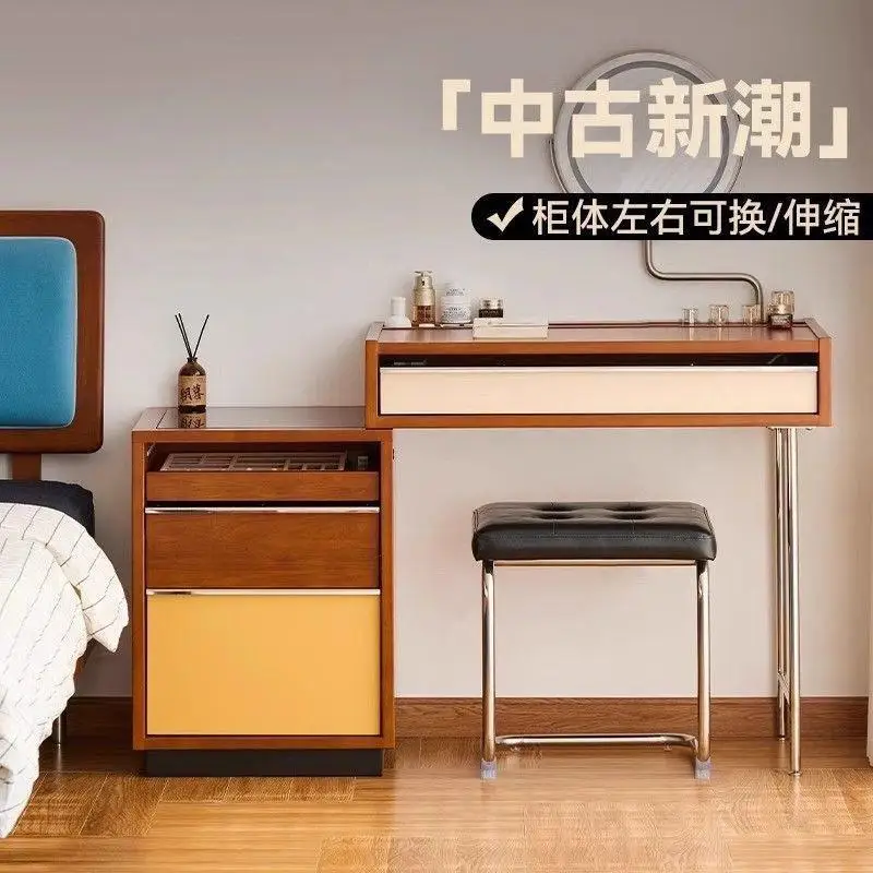 

Настраиваемый комод из массива дерева в скандинавском ретро-стиле для спальни, с интегрированной системой хранения, для небольших квартир