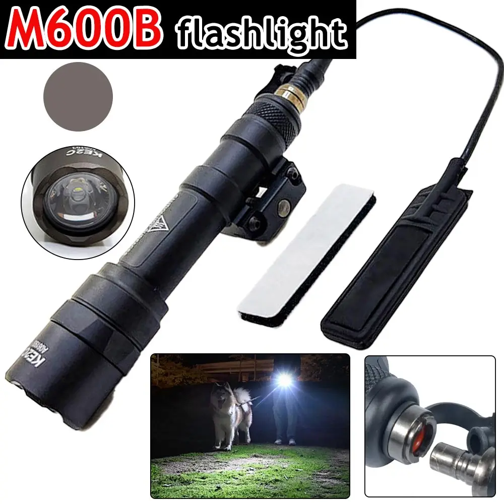 

M600B Flashlight Rechargeable With Battery Portable LED light Outdoor Camping Hiking Hunting Torch Weapon light