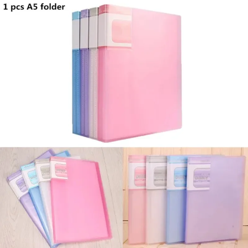 1 Pc 20/40 Pages Transparent A5 Folder Document Folder For Office And School