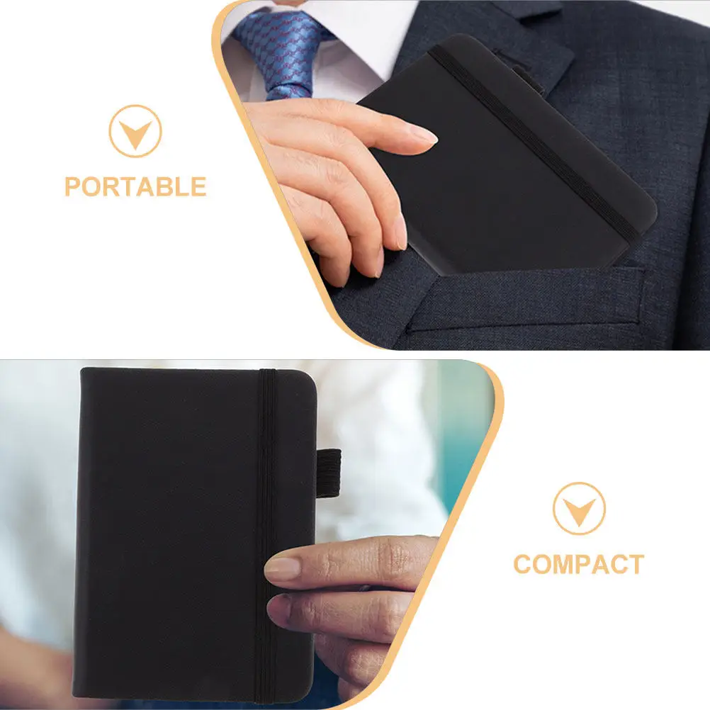 4Pcs Small Pocket Notebook Lightweight Compact PU Paper Notepad Professional Business Conference School Schedule Planner