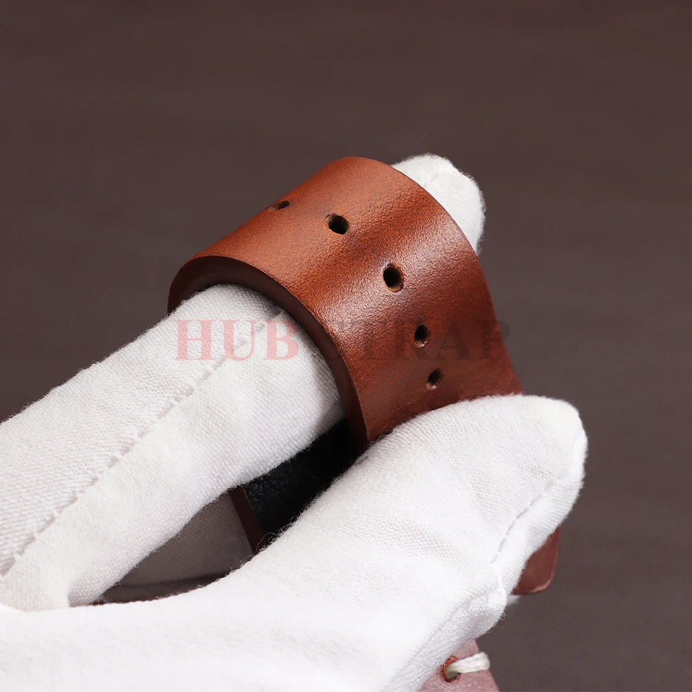 18mm 20mm 22mm Armband für Seiko Vintage Öl-Wachs-Leder Uhrenarmband Herren Damen Schmetterlingsverschluss Genähtes Rindslederband für Omega – Detail 5