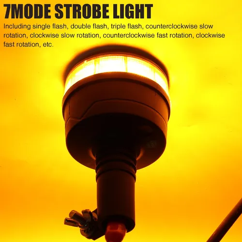 Imagen 2 del producto Baliza de advertencia giratoria de seguridad, luz estroboscópica de emergencia para camiones, tractores, quitanieves, accesorios para tractores, 30Led, 12V-24V