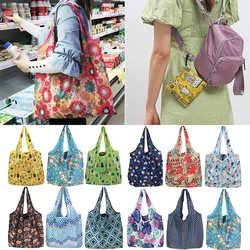 Reusable Shopping Bags Foldable Large Size Women Shopping Bags Totes Heavy Duty Washable Cloth Grocery Bags Eco-Friendly Bags