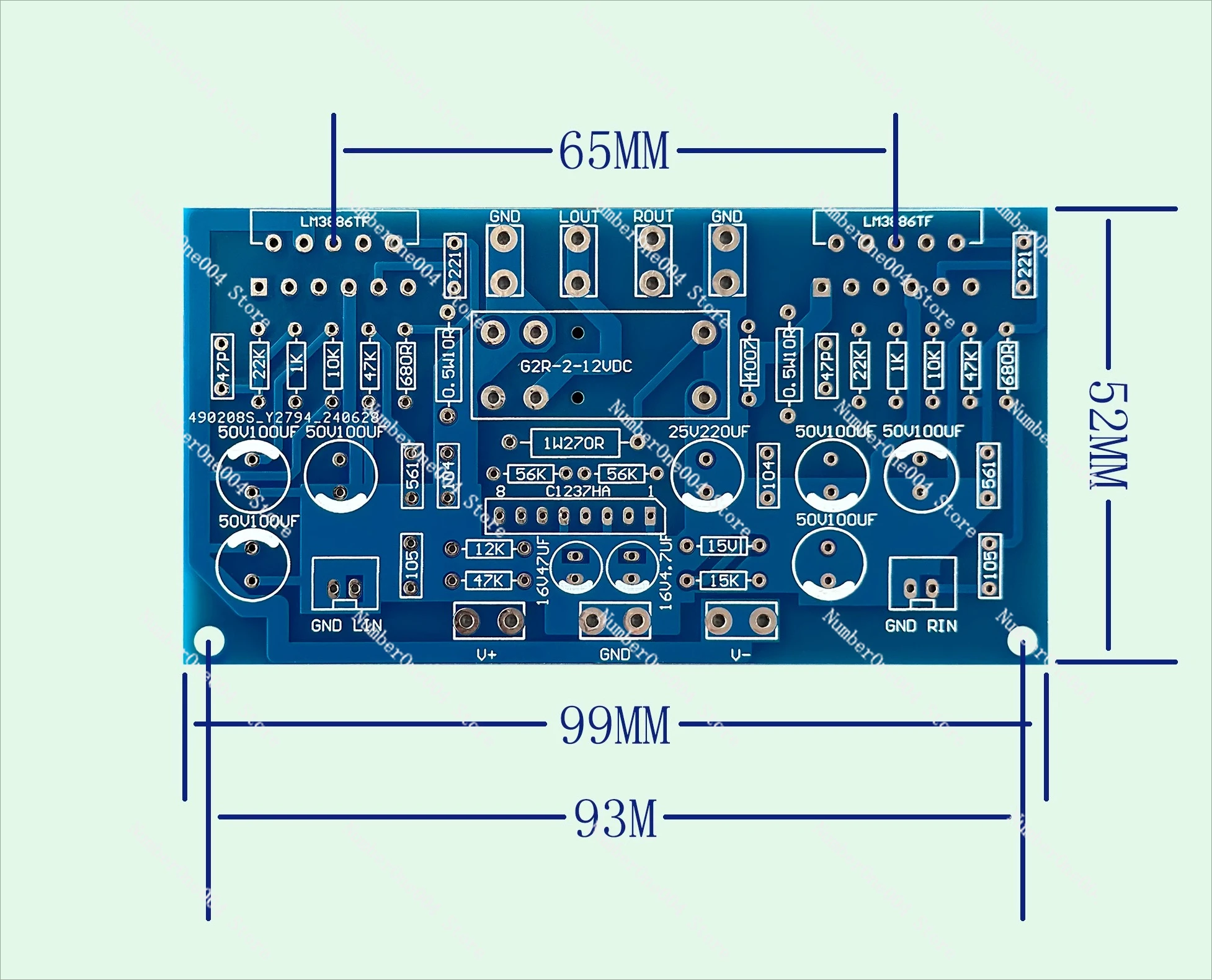 LM3886 Dual Channel with Speaker Protection Power Amplifier Board Parts Finished PCB Empty Board