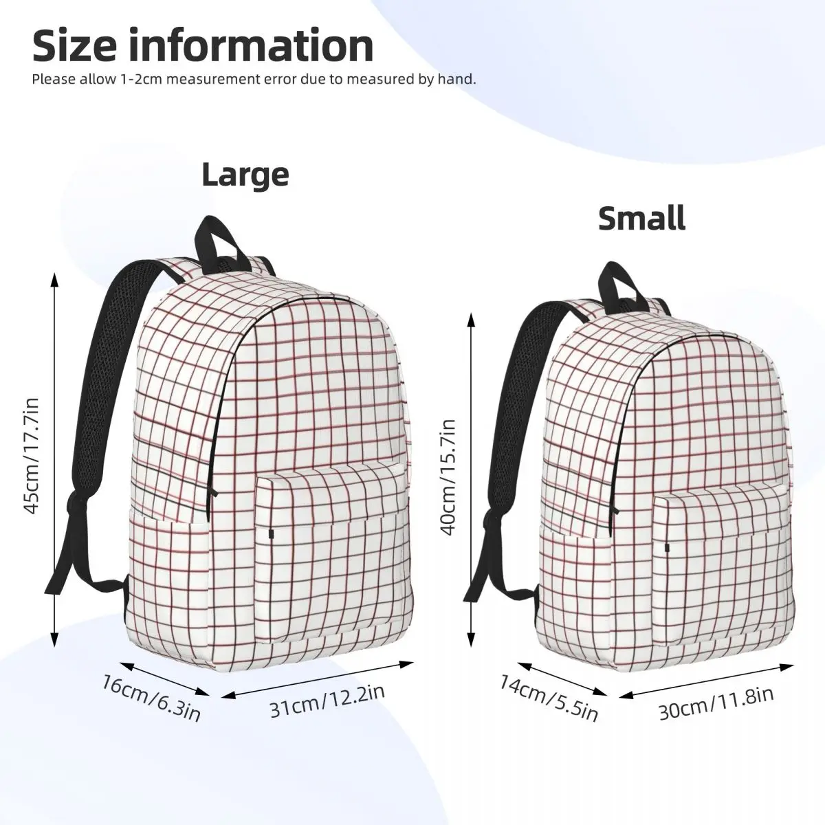 Mochila xadrez com bolso para homens e mulheres, bolsa de ombro universitária, mochila universitária, trabalho colegial, simples, retrô